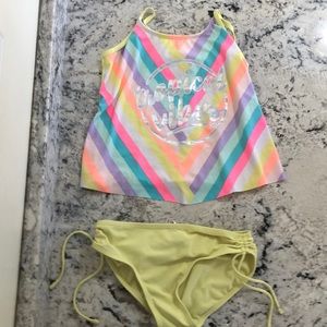 Girls rainbow colored tankini